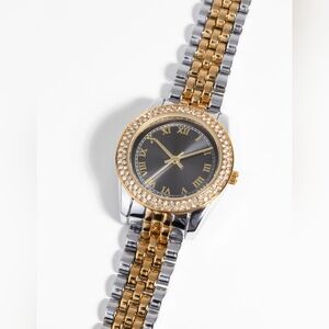 Mixed Metal Link Strap Watch Lovisa